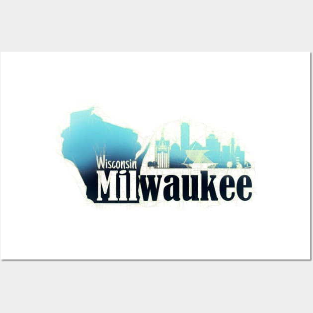 Milwaukee, Wisconsin Grunge Skyline Wall Art by DimDom